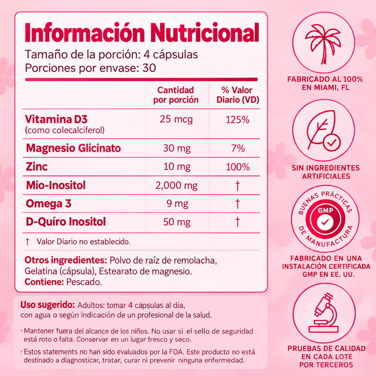 Peach Perfect™ Inositol – Equilibrio y Bienestar Femenino – 120 cápsulas