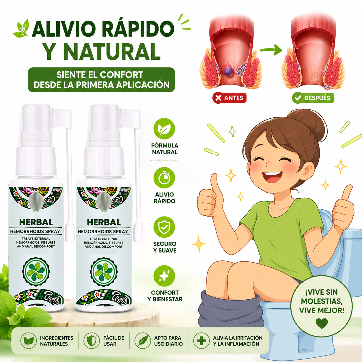 Spray Herbal Para Hemorroide