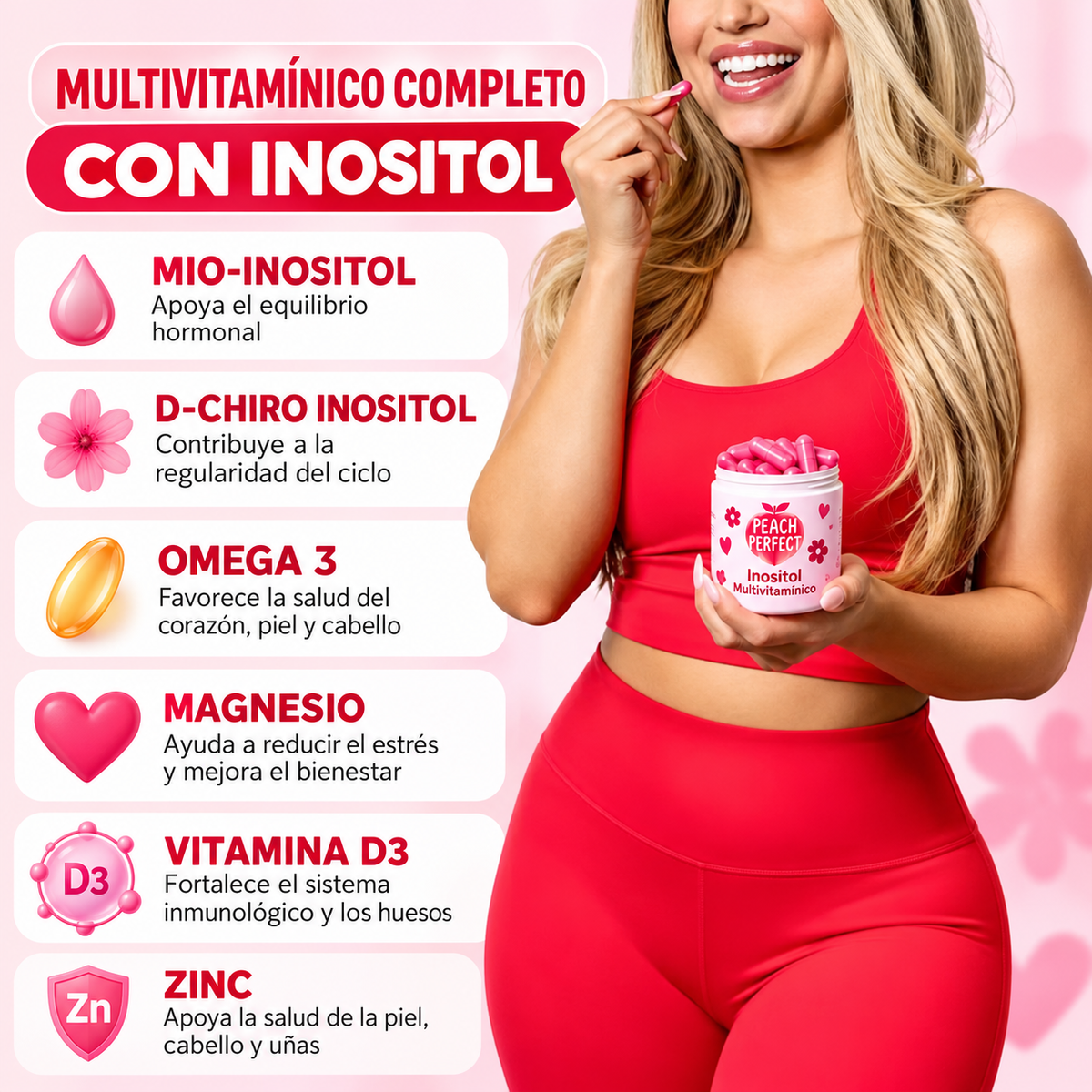 Peach Perfect™ Inositol – Equilibrio y Bienestar Femenino – 120 cápsulas