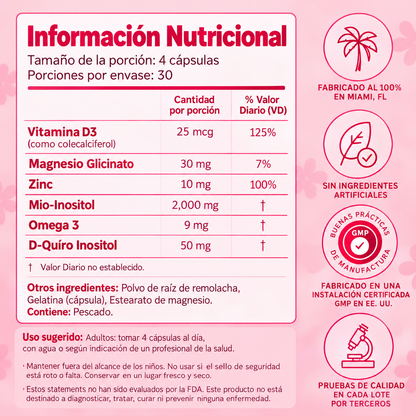 Peach Perfect™ Inositol – Equilibrio y Bienestar Femenino – 120 cápsulas