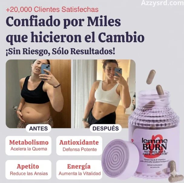 Lemme Burn™ | Versión Unisex – Línea Kardashian  – 60 Cápsulas ⚡ Activa el metabolismo · 🔥 Más energía · 💥 Quema grasa inteligente ✨ Mejor versión de ti