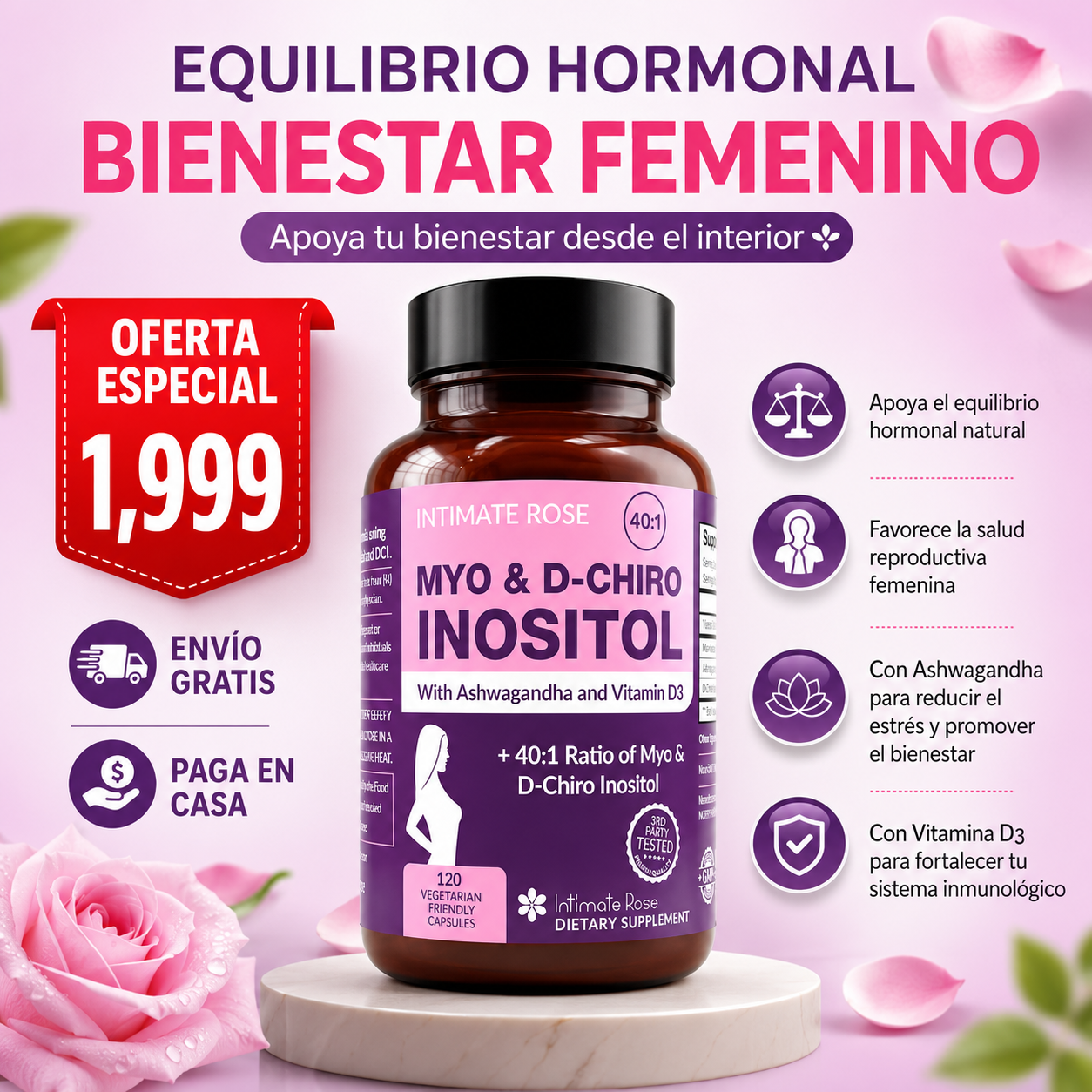 Inositol™ Equilibrio Hormonal Femenino - 120 cápsulas